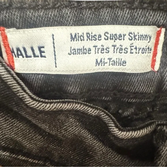 True Religion Halle Mid Rise Super Skinny Moto Women’s Jean Black Distressed 25 - Picture 9 of 15